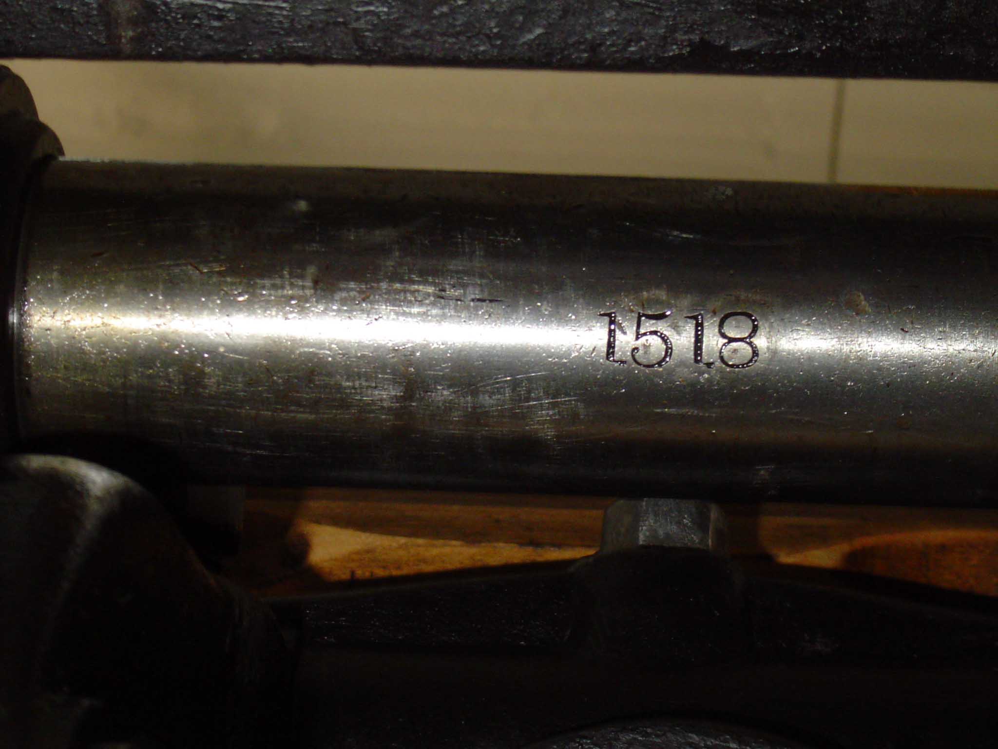 Close-up of serial number
